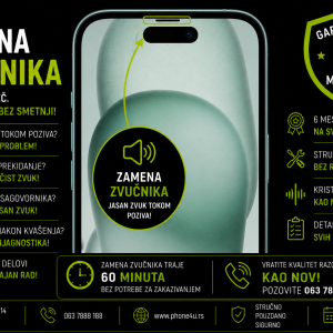 zamena zvučnika iPhone 16 Novi Sad Phone4U servis slab zvuk tokom poziva i ne čujem sagovornika