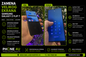 Zamena velikog unutrašnjeg ekrana za Samsung Galaxy Z Flip 7 u Phone4U servisu