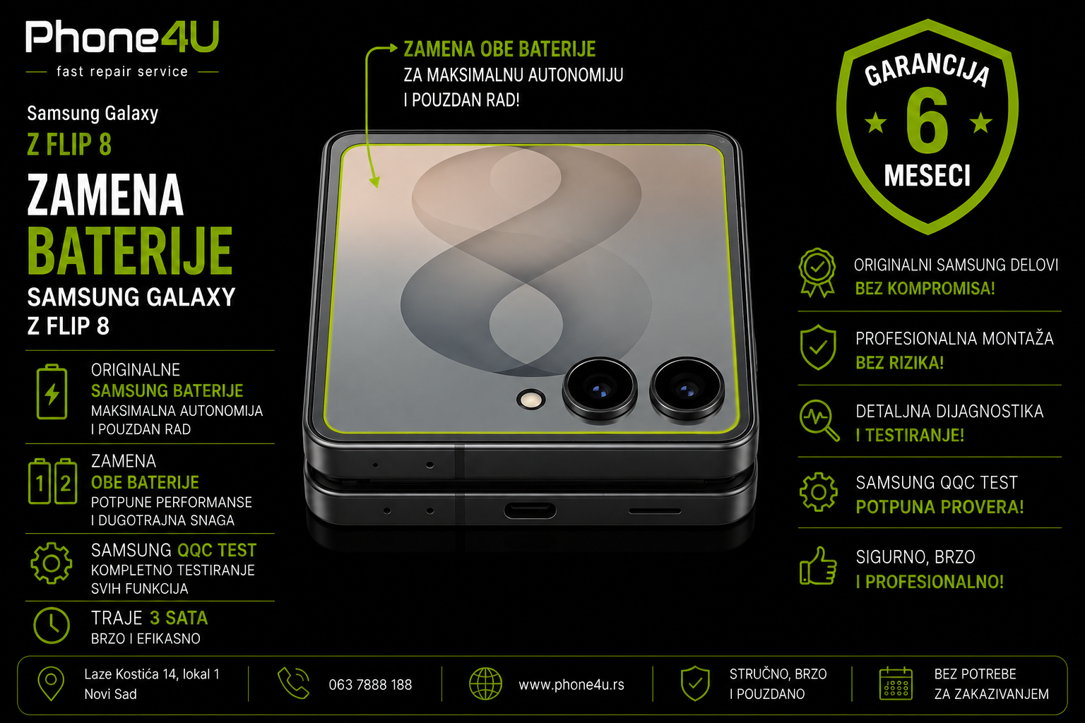 zamena baterije Samsung Galaxy Z Flip 8 Novi Sad Phone4U originalne Samsung baterije zamena baterije Samsung Galaxy Z Flip 8 Novi Sad Phone4U originalne Samsung baterije