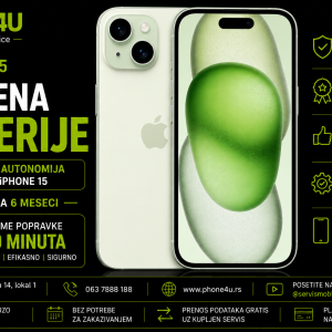 zamena baterije za iPhone 15 Phone4U servis Novi Sad