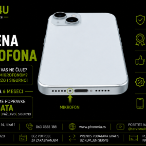 zamena mikrofona za iPhone 15 Phone4U servis Novi Sad