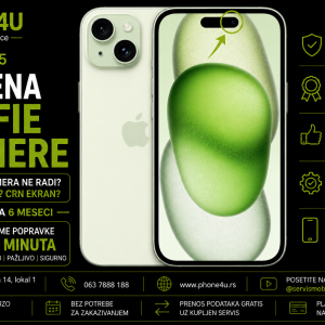 zamena selfie kamere za iPhone 15 Phone4U servis Novi Sad
