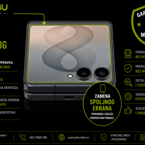 zamena spoljnog ekrana Samsung Galaxy Z Flip 8 Novi Sad Phone4U originalni Samsung ekran