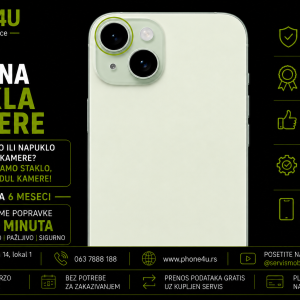 zamena stakla kamere za iPhone 15 Phone4U servis Novi Sad