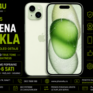 zamena stakla za iPhone 15 uz očuvanje originalnog OLED ekrana