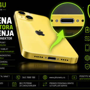 zamena konektora punjenja za iPhone 14 Phone4U servis Novi Sad