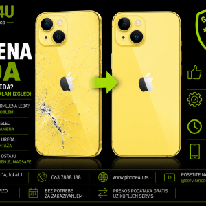 zamena leđa za iPhone 14 Phone4U servis Novi Sad