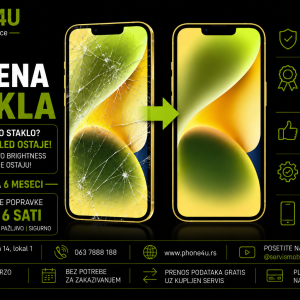 zamena stakla za iPhone 14 originalni OLED Phone4U Novi Sad